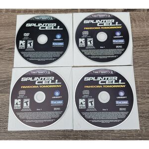 Lot of 4 Ubisoft 2002 Tom Clancys Splinter‎ Cell DVD-ROM 0-3 Disc Pre-Owned